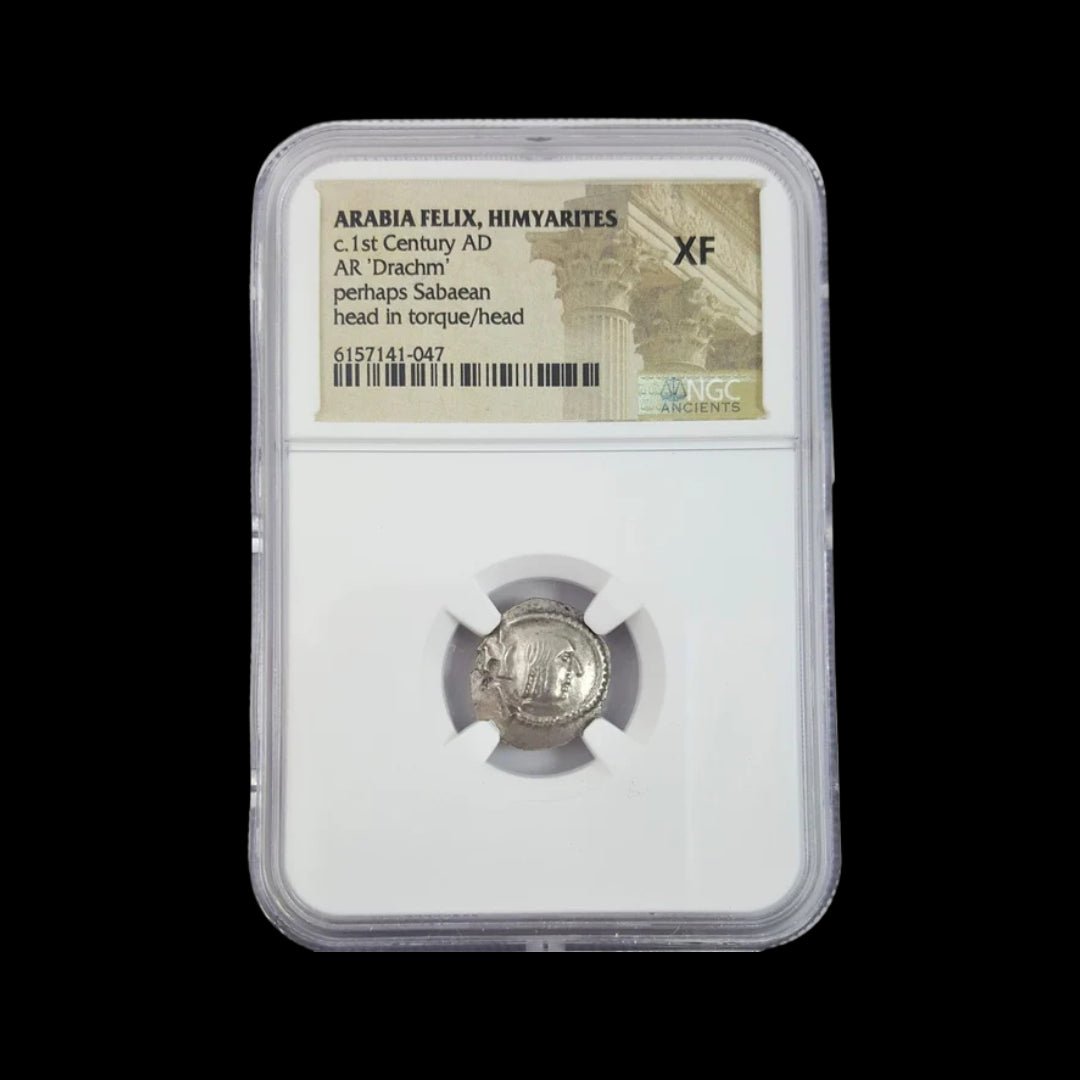 Ancient Arabian Silver Coin of the Himyarite Kingdom (Spice Trade Empire) - Kinzer Coins