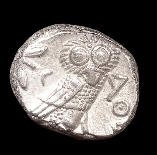 Ancient Greek Silver Tetradrachm of Athens (350–294 BC, Late Classical Owl Type), Authenticated Ancient Coin - Kinzer Coins