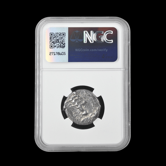 Ancient Greek Silver Tetradrachm of Panormus (c. 370–360 BC, Quadriga & Female Head Type), Authenticated Ancient Coin - Kinzer Coins