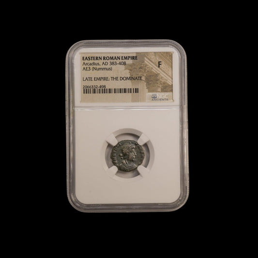 Ancient Roman Bronze Coin of Emperor Arcadius (Eastern Roman Emperor) - Kinzer Coins