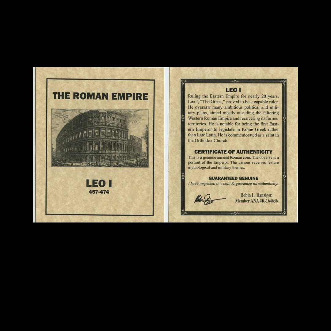 Ancient Roman Bronze Coin of Emperor Leo I (Early Byzantine Emperor) - Kinzer Coins