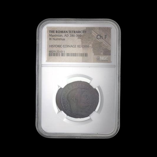 Ancient Roman Bronze Coin of Emperor Maximian (Co - Ruler with Diocletian) - Kinzer Coins