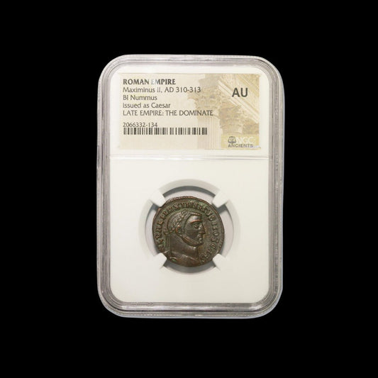 Ancient Roman Bronze Coin of Emperor Maximinus II Daza (Last Pagan Emperor of the Tetrarchy) - Kinzer Coins