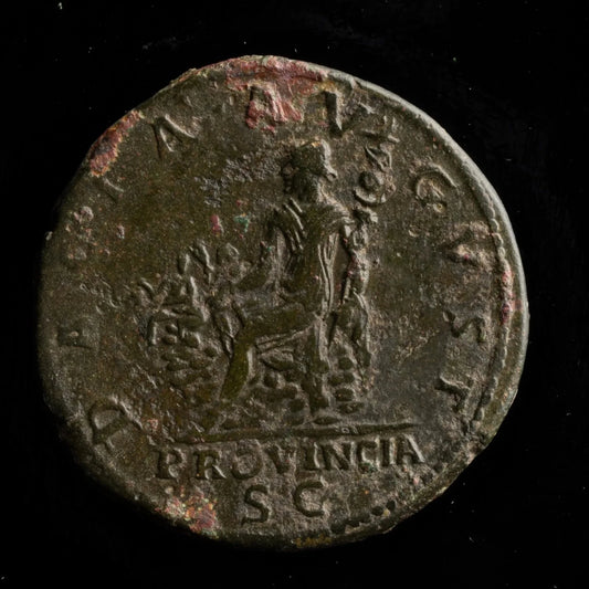 Ancient Roman Bronze Coin of Emperor Trajan (Conqueror of Dacia) - Kinzer Coins