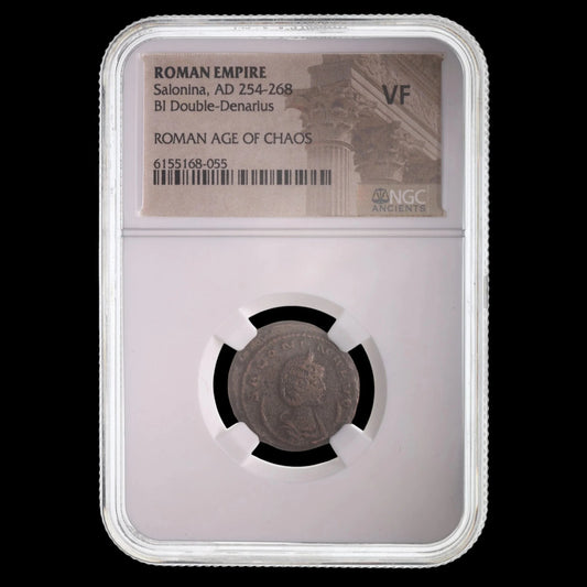 Ancient Roman Bronze Coin of Empress Salonina (Wife of Emperor Gallienus) - Kinzer Coins