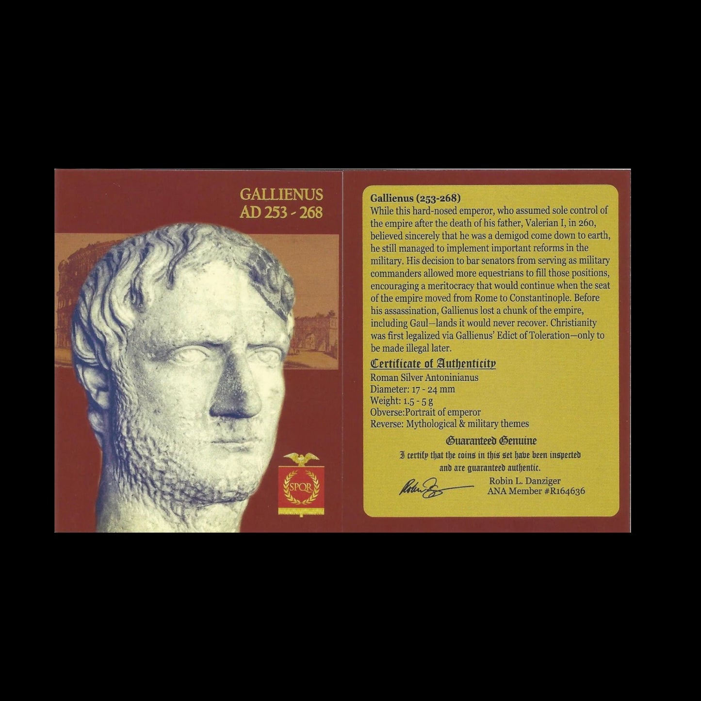 Ancient Roman Silver Coin of Emperor Gallienus (Defender of the Empire in a Time of Chaos) - Kinzer Coins