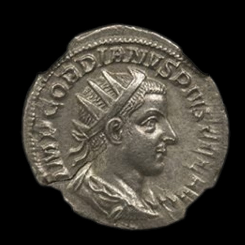 Gordian III Roman Silver Denarius — Teenage Emperor — NGC – Kinzer