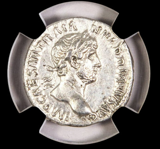 Ancient Roman Silver Coin of Emperor Hadrian (Builder of Hadrian’s Wall) - Kinzer Coins