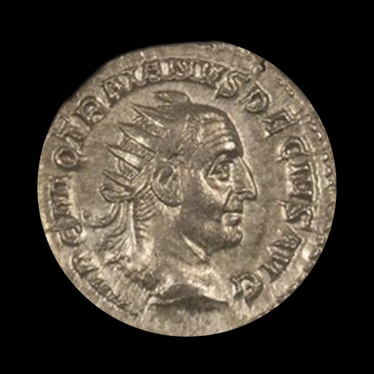 Ancient Roman Silver Coin of Emperor Trajan Decius (Defender of Traditional Rome), NGC Certified - Kinzer Coins