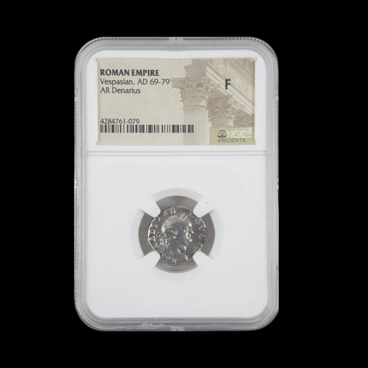 Ancient Roman Silver Coin of Emperor Vespasian (Founder of the Flavian Dynasty) - Kinzer Coins