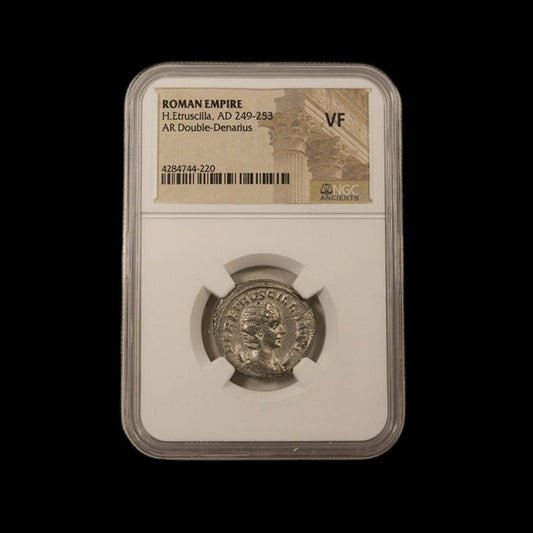 Ancient Roman Silver Coin of Empress Herennia Etruscilla (Wife of Emperor Trajan Decius) - Kinzer Coins