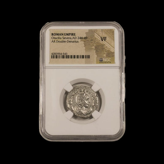 Ancient Roman Silver Coin of Empress Otacilia Severa (Wife of Emperor Philip I) - Kinzer Coins