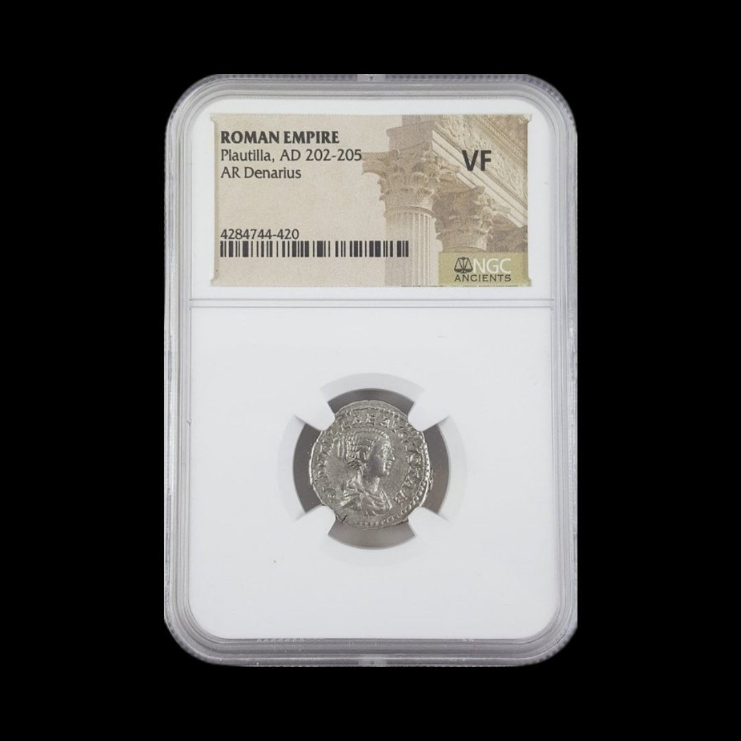 Ancient Roman Silver Coin of Empress Plautilla (Wife of Emperor Caracalla) - Kinzer Coins