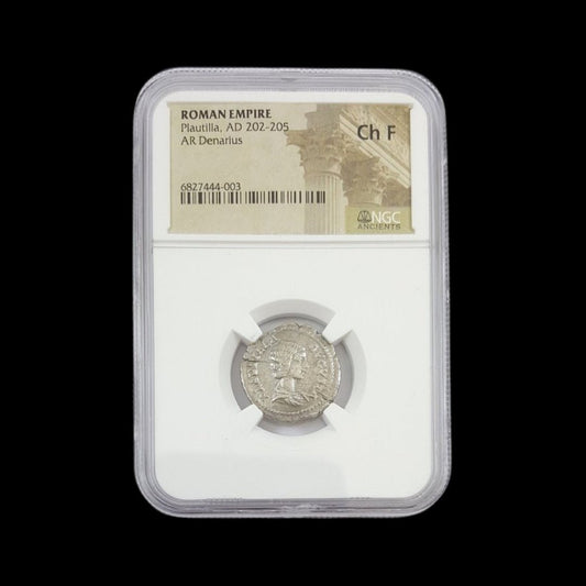 Ancient Roman Silver Coin of Empress Plautilla (Wife of Emperor Caracalla) - Kinzer Coins
