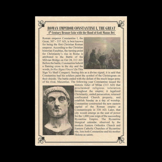 Constantine the Great – “Hand of God” Commemorative Bronze (Posthumous, c. AD 337–340) - Kinzer Coins