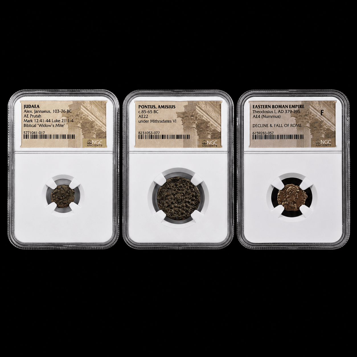 First Ancient Coins Starter Pack — Three Ancient Worlds, NGC - Certified - Kinzer Coins
