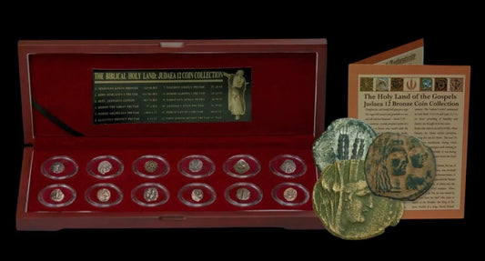 Holy Land Relics – Twelve Ancient Coins of Judaea from the Time of Jesus (1st Century BC – 1st Century AD) - Kinzer Coins