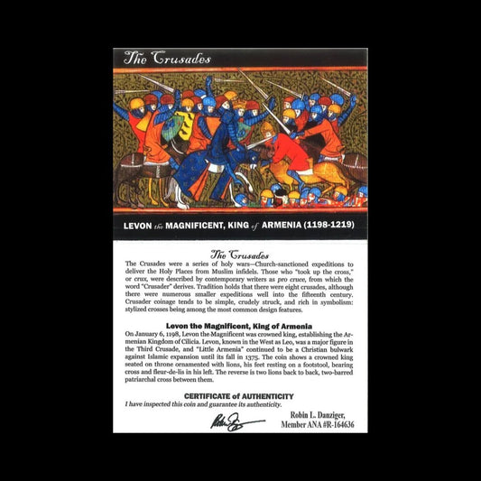 Medieval Christian Silver Coin of King Levon I (First King of Christian Armenia), NGC Certified - Kinzer Coins