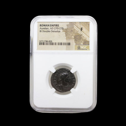 Roman Bronze Coin – Emperor Aurelian (about 1,750 years old) – The Emperor Who Restored Rome’s Unity – NGC Certified - Kinzer Coins