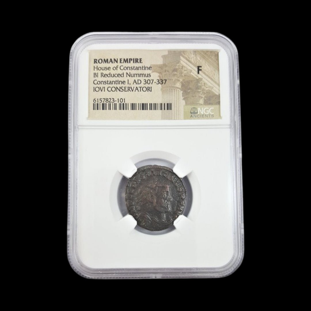 Roman Bronze Coin – Emperor Constantine the Great (about 1,700 years old) – Rome’s First Christian Emperor – NGC Certified - Kinzer Coins