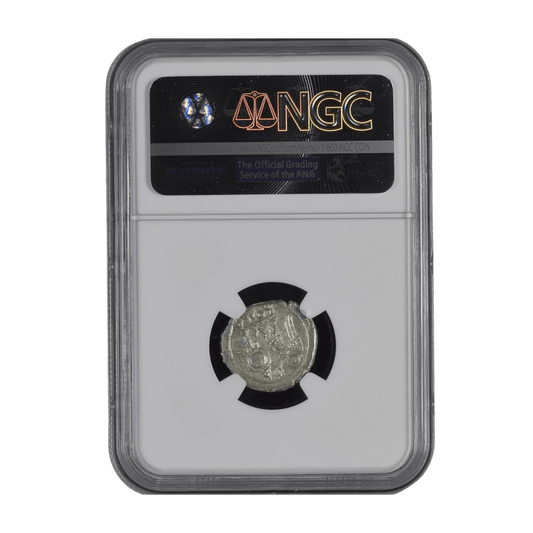 Roman Republic AR Victoriatus — Victory Erects the Trophy, Silver of Triumph in the Hannibalic War (c. 211–208 BC) - Kinzer Coins