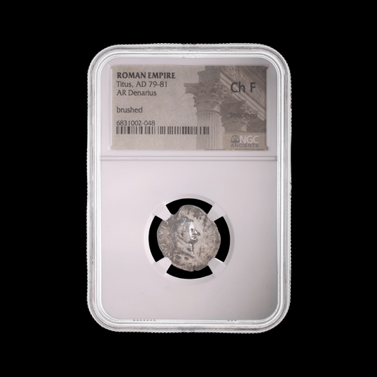 Roman Silver Denarius of Titus NGC (AD 79–81) — The Colosseum Emperor - Kinzer Coins