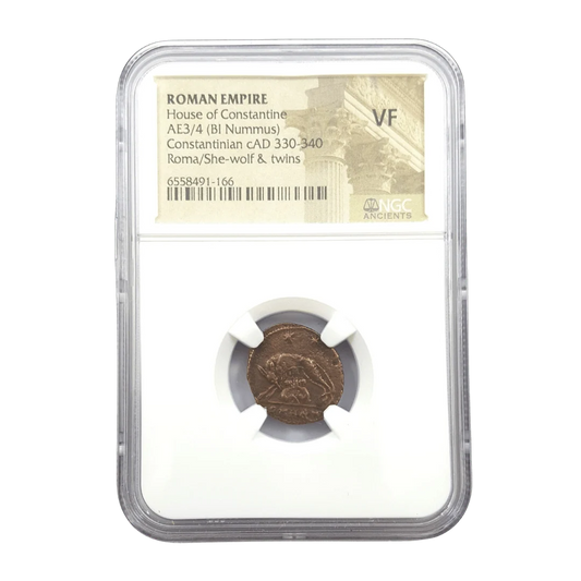 Romulus & Remus Roman Bronze – Urbs Roma She-Wolf – NGC Certified - Kinzer Coins