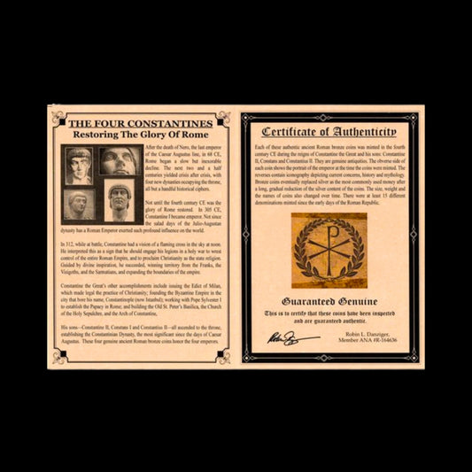 The Four Constantines – A Bronze Coin Album of Constantine the Great and His Sons (Constantine II, Constantius II, and Constans), Rulers Who Led Rome’s Transformation into the Christian Empire - Kinzer Coins