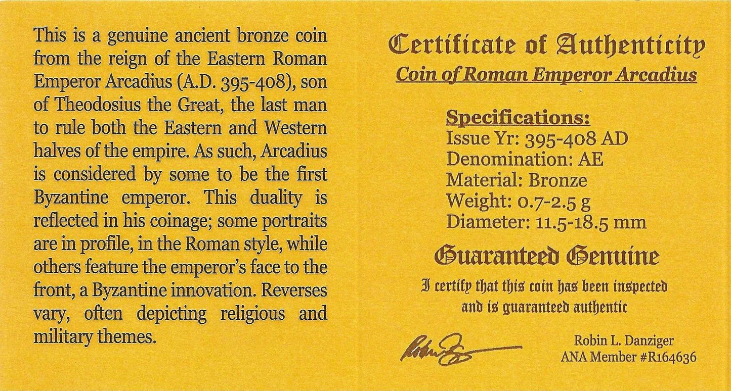 The Rise of the Cult of the Madonna – Bronze Coin of Arcadius (AD 395–408) - Kinzer Coins