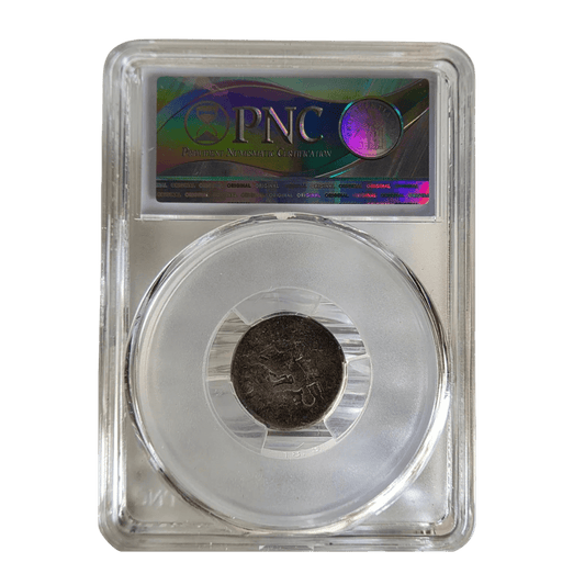 PNC certified Vespasian denarius reverse side legend