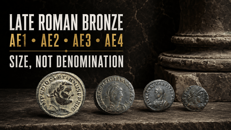 AE1, AE2, AE3 & AE4: Late Roman Bronze Coin Sizes Explained - Kinzer Coins