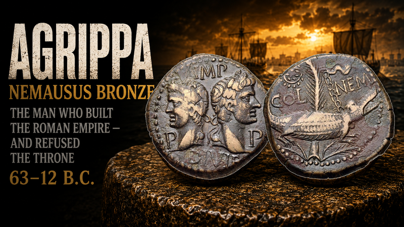 Agrippa Coins: Nemausus Crocodile, Rostral Crown & Augustan Issues