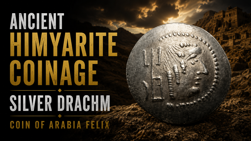 Ancient Himyarite coinage silver drachm - coin of Arabia Felix