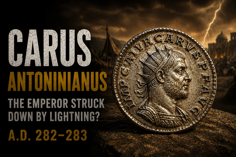 Carus and His Coins: The Emperor Struck Down by Lightning?  AD 282–283 · Conqueror of Persia · Rome's Most Mysterious Death - Kinzer Coins