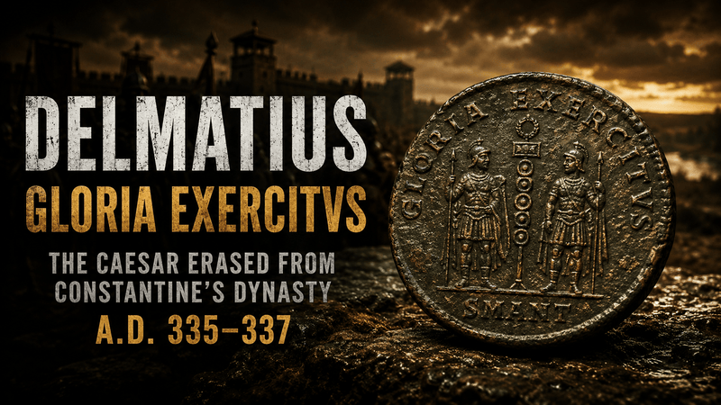 Delmatius: The Caesar Erased from Constantine's Dynasty  AD 335–337 · Caesar of Thrace, Macedonia &amp; Achaea · The Fallen Caesar - Kinzer Coins