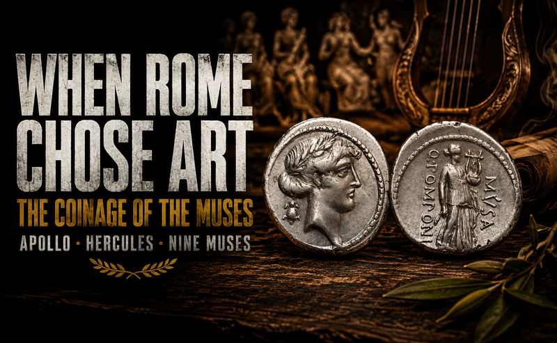 Quintus Pomponius Musa Coins: Apollo, Hercules & the Nine Muses