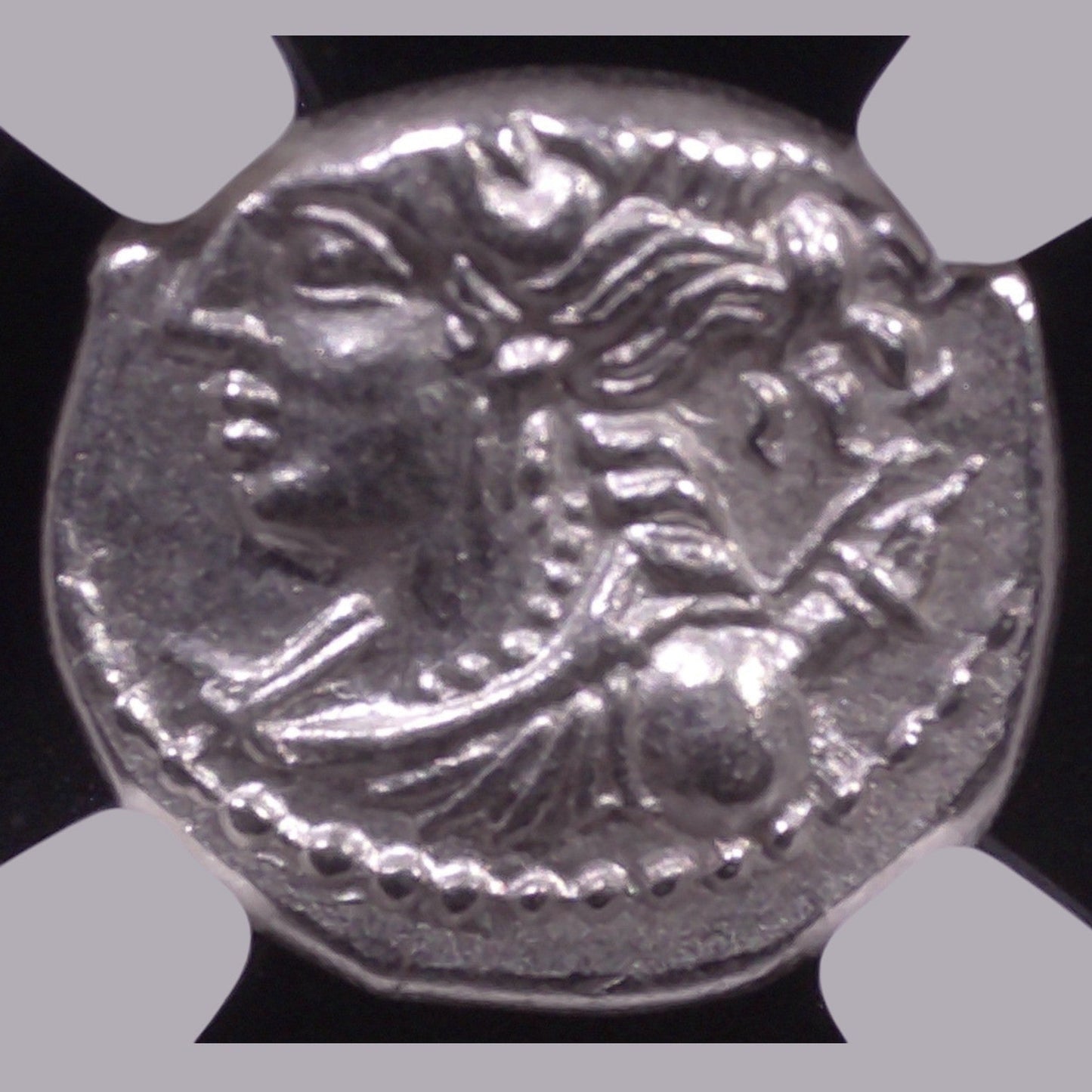 Ancient Celtic Silver Drachm of Massalia (2nd–1st Century BC, Artemis Brockage Error), Authenticated Ancient Coin