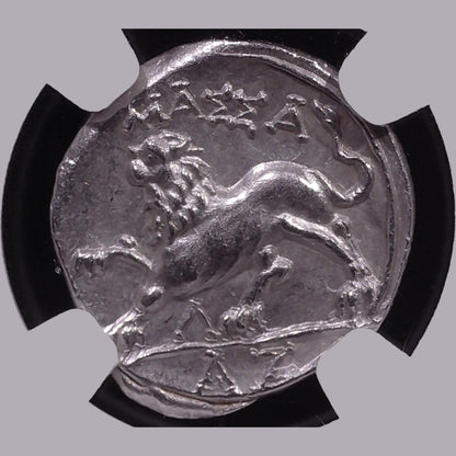Ancient Celtic Silver Drachm of Massalia (2nd–1st Century BC, Artemis & Lion Type), Authenticated Ancient Coin