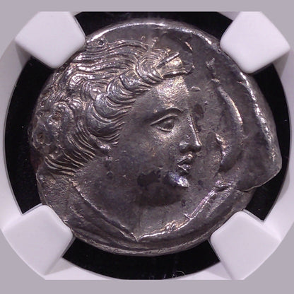 Ancient Greek Silver Tetradrachm of Panormus (c. 370–360 BC, Quadriga & Female Head Type), Authenticated Ancient Coin