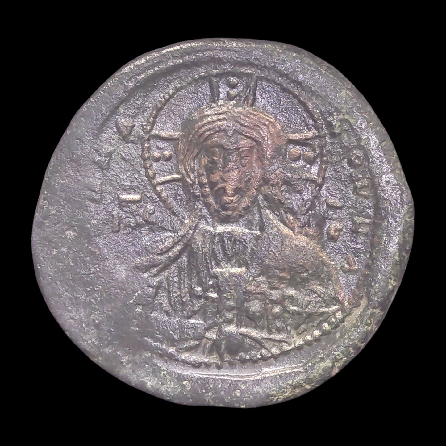 Byzantine Bronze Coin Depicting Jesus Christ — Constantinople Mint (c. AD 976–1025)