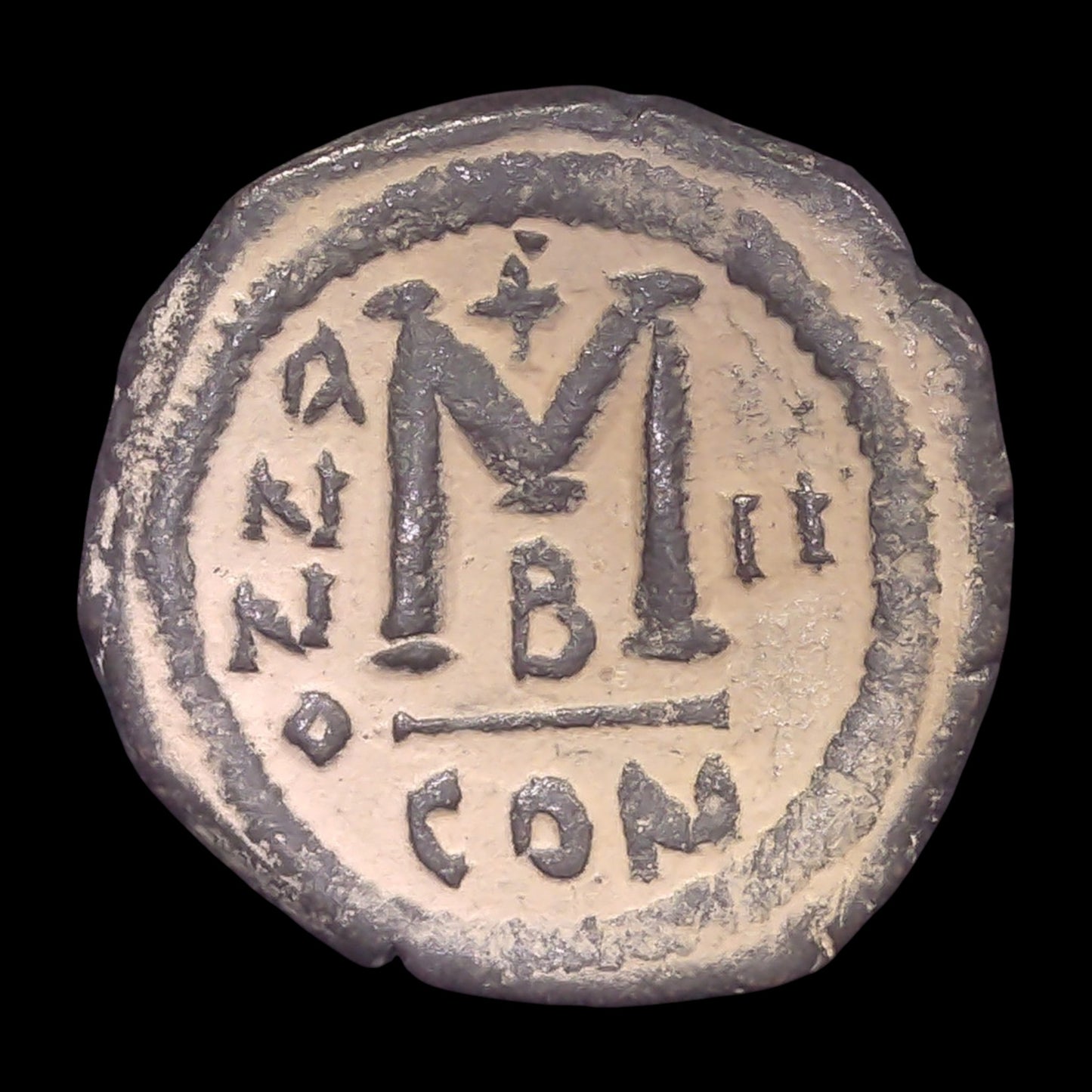 Maurice Tiberius Bronze Follis from Constantinople — The Emperor Before Byzantium's Greatest Crisis