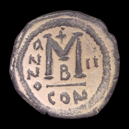 Maurice Tiberius Bronze Follis from Constantinople — The Emperor Before Byzantium's Greatest Crisis