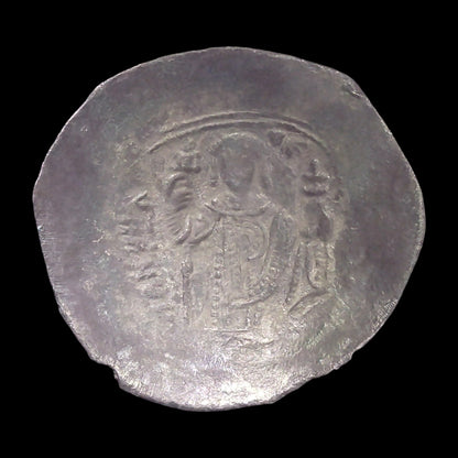 Manuel I Comnenus Billon Trachy — Crowned by the Virgin Mary