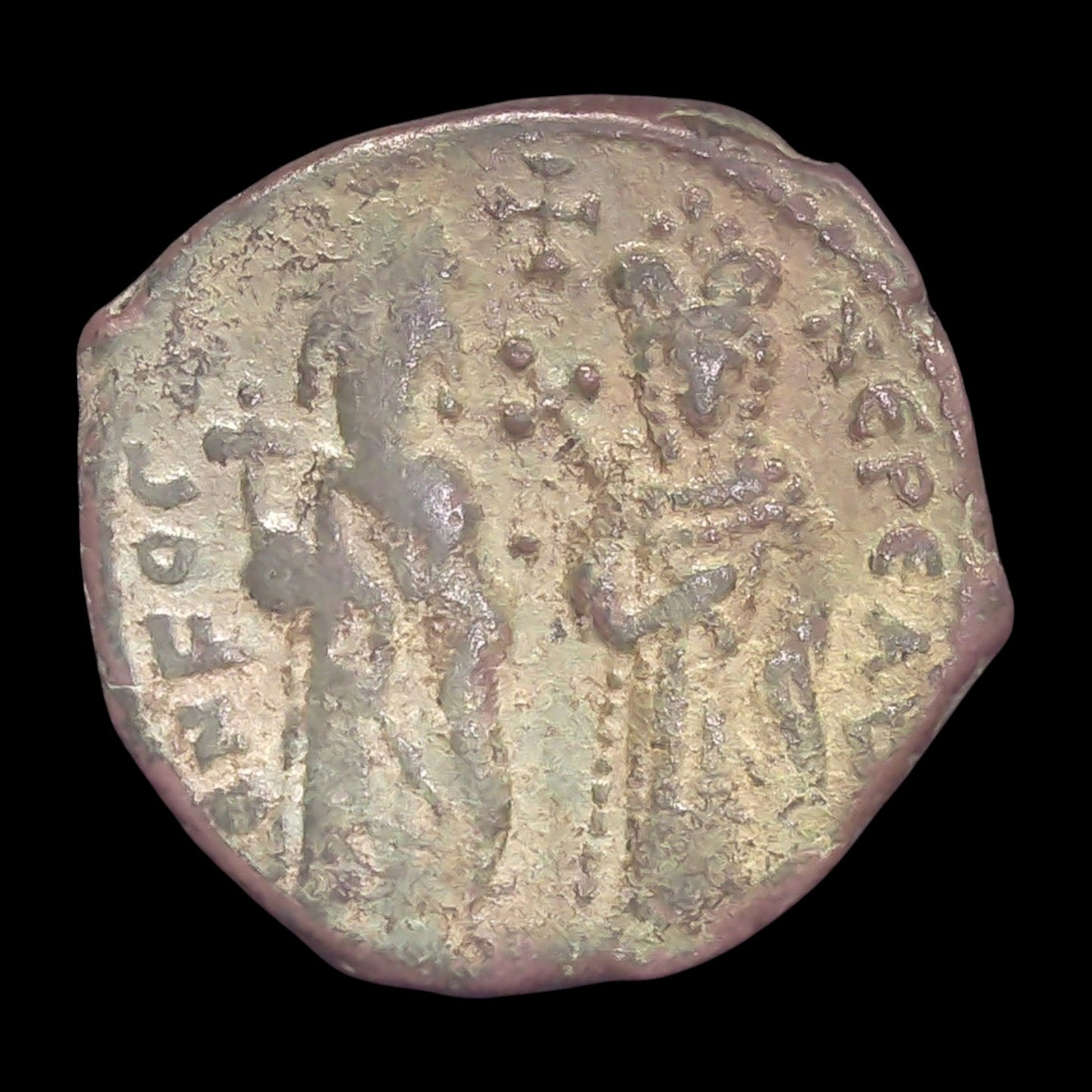 Phocas & Empress Leontia Bronze Follis from Ancient Antioch — A Coin from Byzantium's Most Turbulent Era