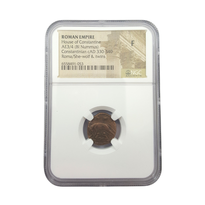 Romulus & Remus Roman Bronze – Urbs Roma She-Wolf – NGC Certified