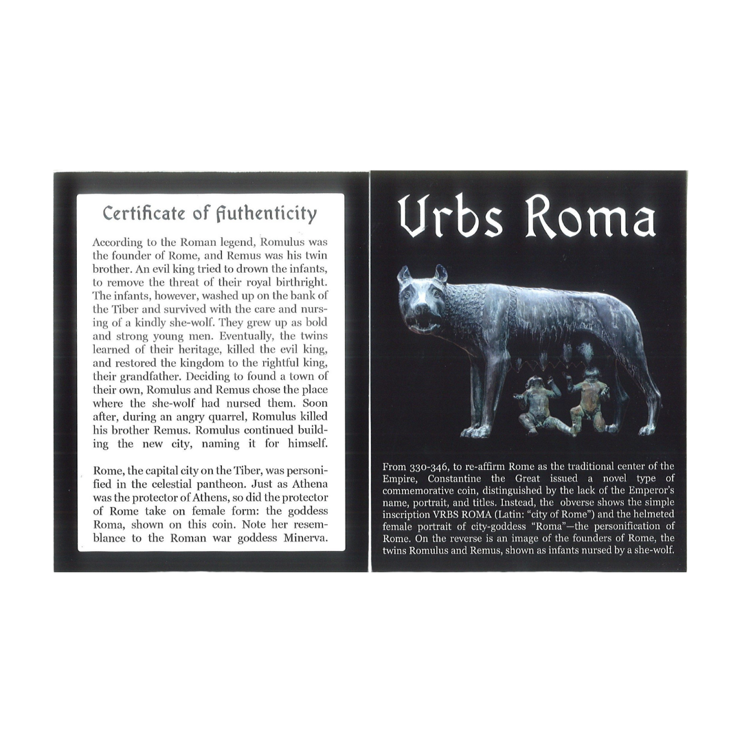 Romulus & Remus Roman Bronze – Urbs Roma She-Wolf – NGC Certified