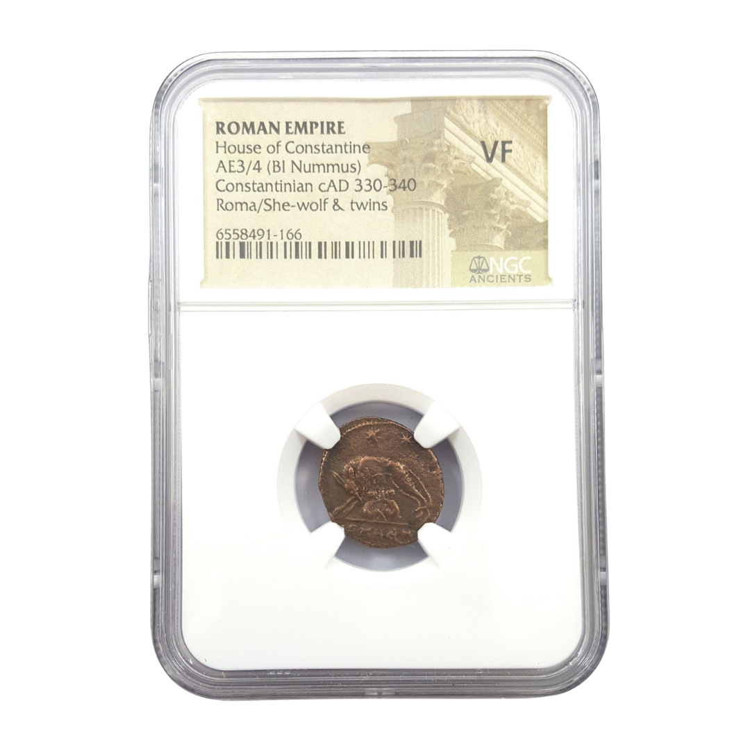 Romulus & Remus Roman Bronze – Urbs Roma She-Wolf – NGC Certified
