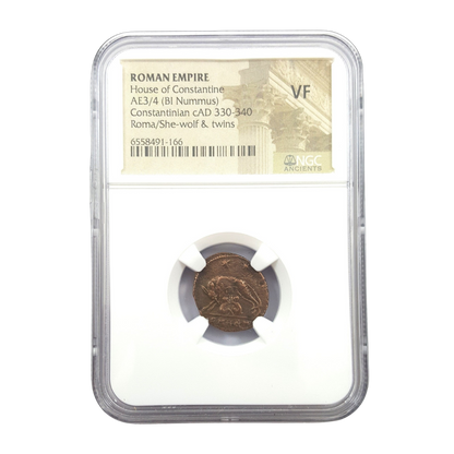 Romulus & Remus Roman Bronze – Urbs Roma She-Wolf – NGC Certified
