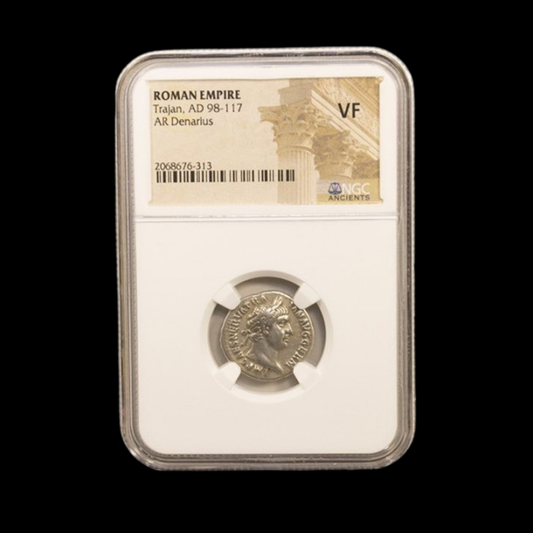 NGC Roman Silver Denarius of Trajan (AD 98–117) — From the Height of the Roman Empire