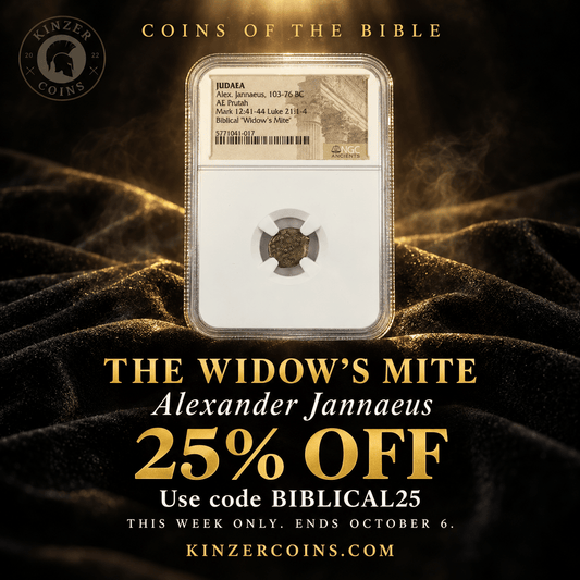 Alexander Jannaeus Ancient Judaean Bronze Coin — Widow’s Mite (103–76 BC) — NGC Certified - Kinzer Coins